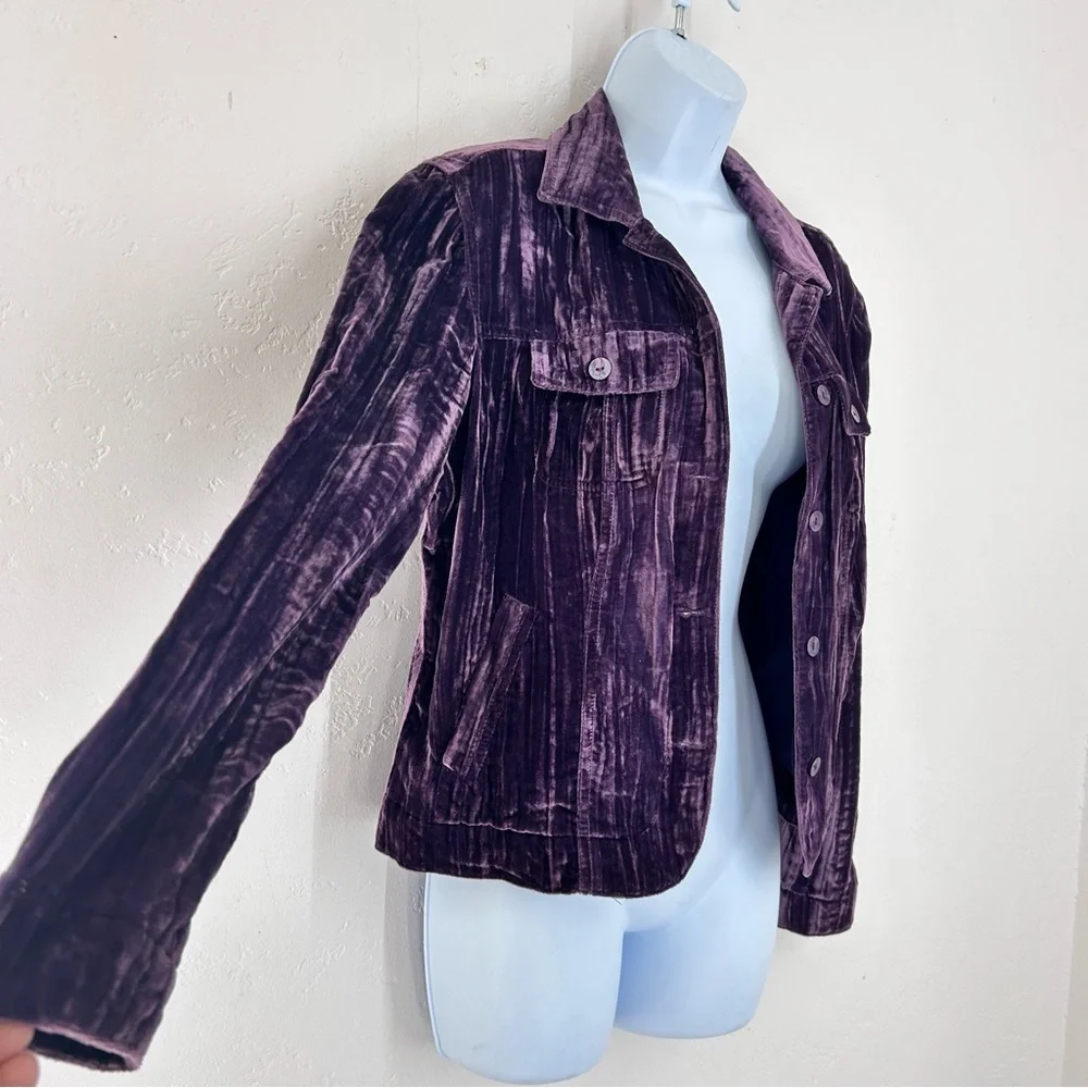 Croft & Barrow Purple Crushed Velvet Jacket Size S Whimsigoth